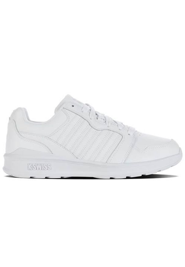 Buty do chodzenia męskie K-Swiss Rival Trainer. Zapięcie: sznurówki. Kolor: biały. Materiał: guma, materiał, skóra, tkanina. Szerokość cholewki: normalna. Sport: turystyka piesza