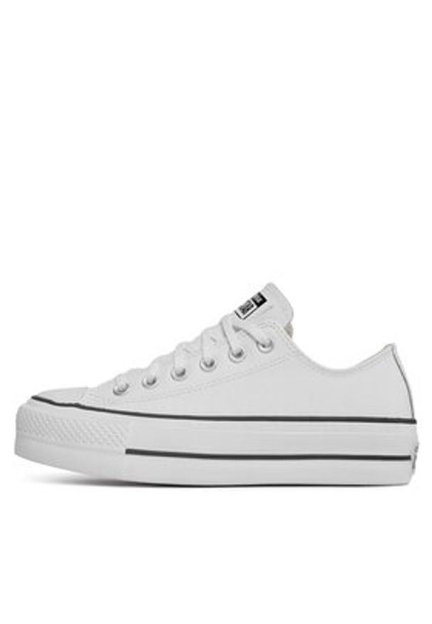 Converse Trampki Chuck Taylor All Star Lift Clean Ox 561680C Biały. Kolor: biały. Materiał: skóra