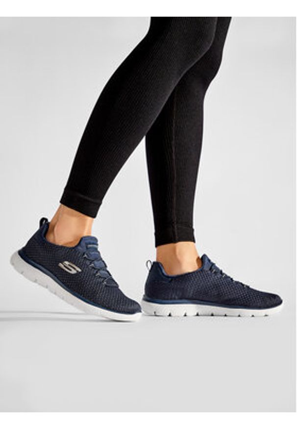 skechers - Skechers Sneakersy Bright Bezel 149204/NVGD Granatowy. Kolor: niebieski. Materiał: materiał