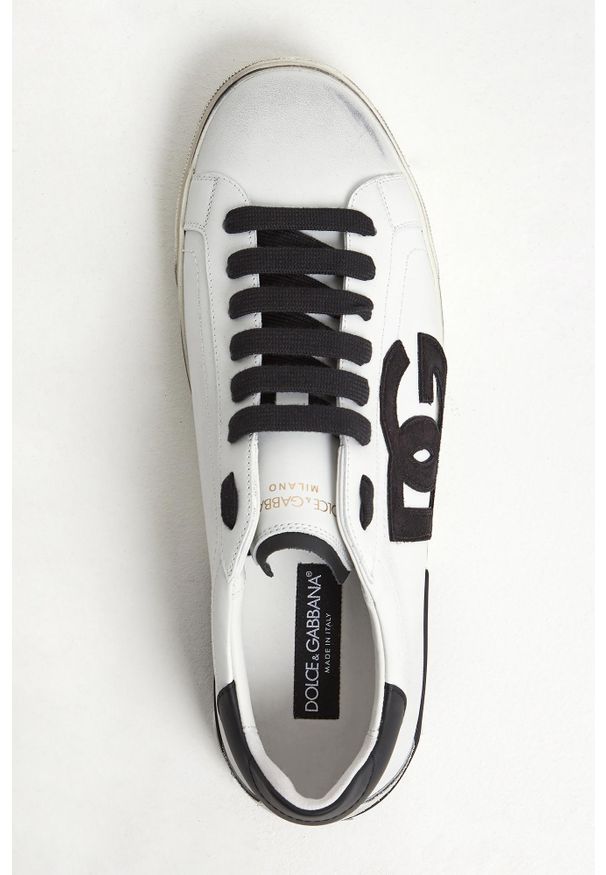 Dolce & Gabbana - Sneakersy męskie skórzane Portofino Vintage DOLCE & GABBANA. Materiał: skóra