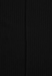 Born2be - Czarne Szerokie Spodnie z Prążkowanej Tkaniny z Wysokim Stanem Sarora. Okazja: na co dzień. Stan: podwyższony. Kolor: czarny. Materiał: tkanina, prążkowany. Wzór: prążki. Styl: casual #6