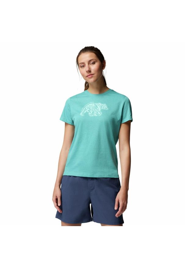 columbia - Koszulka techniczna damska Columbia Ruby Springs Graphic Fit Short Sleeve. Kolor: niebieski. Wzór: nadruk