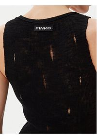 Pinko - PINKO Sukienka dzianinowa 105141 A2LP Czarny Slim Fit. Kolor: czarny. Materiał: bawełna #4
