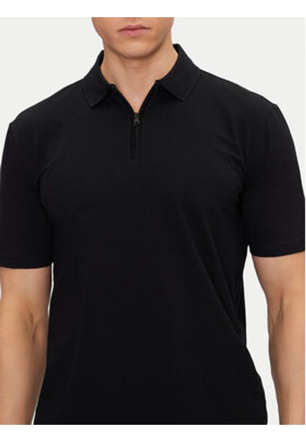 Hugo - HUGO Polo Dekok233 50543368 Czarny Regular Fit. Typ kołnierza: polo. Kolor: czarny. Materiał: bawełna