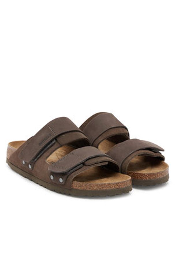 Birkenstock Klapki Uji 1029259 Brązowy. Kolor: brązowy. Materiał: zamsz, skóra