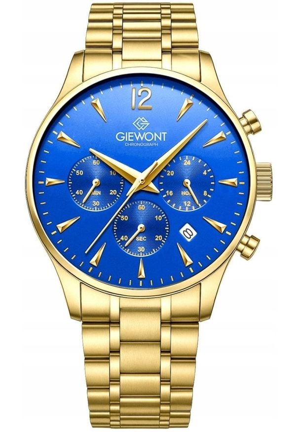 Zegarek Męski Giewont Chronograph Sapphire Złoto Niebieski GW6310-B5. Kolor: złoty, niebieski, wielokolorowy