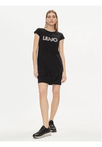 Liu Jo Sukienka codzienna VA4103 JS003 Czarny Regular Fit. Okazja: na co dzień. Kolor: czarny. Materiał: bawełna. Typ sukienki: proste. Styl: casual #4