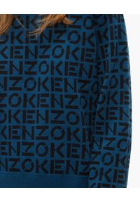 Kenzo - KENZO - Sweter z monogramem Sport. Kolor: niebieski. Materiał: dzianina, prążkowany, materiał. Długość rękawa: długi rękaw. Długość: długie. Wzór: aplikacja. Styl: sportowy #3