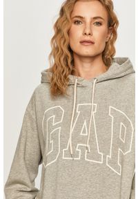 GAP - Bluza. Okazja: na co dzień. Typ kołnierza: kaptur. Kolor: szary. Materiał: dzianina. Długość rękawa: długi rękaw. Długość: długie. Styl: casual #2