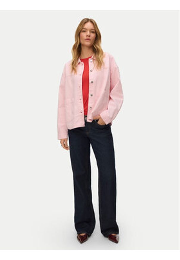Vero Moda Koszula jeansowa Jamie 10331693 Różowy Relaxed Fit. Kolor: różowy. Materiał: bawełna