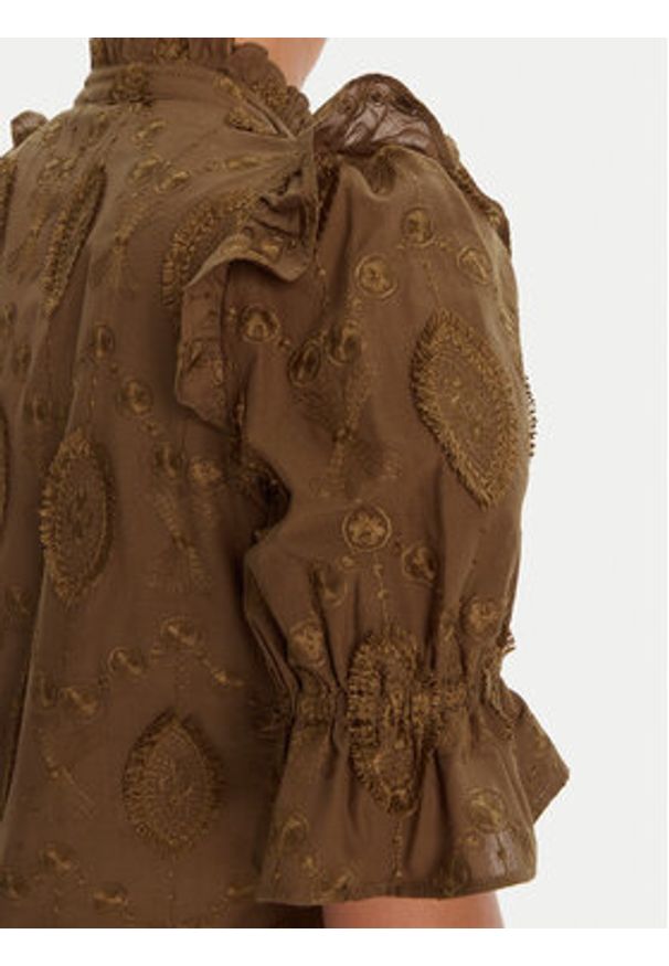 Bruuns Bazaar Bluzka Canterbury Caro BBW4507 Brązowy Regular Fit. Kolor: brązowy. Materiał: bawełna