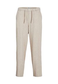 Jack & Jones - Jack&Jones Chinosy Karl Mykonos 12269371 Beżowy Loose Fit. Kolor: beżowy. Materiał: len, wiskoza #4