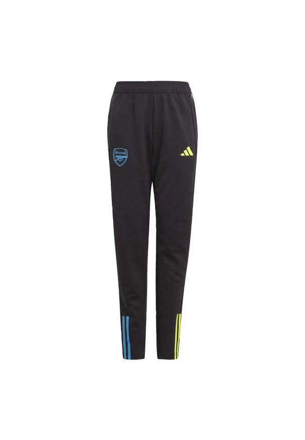 Spodnie do piłki nożnej dla dzieci Adidas Arsenal Tiro 23 Training. Kolor: czarny. Materiał: dresówka, materiał. Sport: fitness, piłka nożna