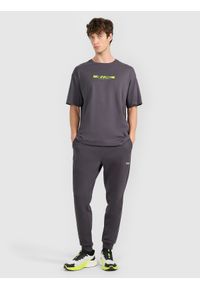 4f - 4F T-shirt oversize z nadrukiem męski 4F x Robert Lewandowski - szary S. Okazja: na co dzień. Kolor: szary. Materiał: materiał, bawełna. Wzór: nadruk. Styl: sportowy, casual