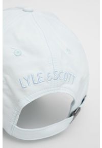 Lyle & Scott czapka z aplikacją. Kolor: niebieski. Materiał: tkanina, materiał. Wzór: aplikacja #2