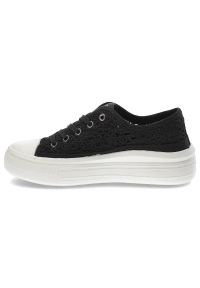 Czarne Trampki Lee Cooper Damskie Buty Na Platformie. Kolor: czarny. Materiał: materiał. Szerokość cholewki: normalna. Wzór: aplikacja. Sezon: lato. Obcas: na platformie #3