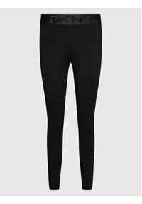 DKNY Legginsy P0RVQGIW Czarny Slim Fit. Kolor: czarny. Materiał: wiskoza