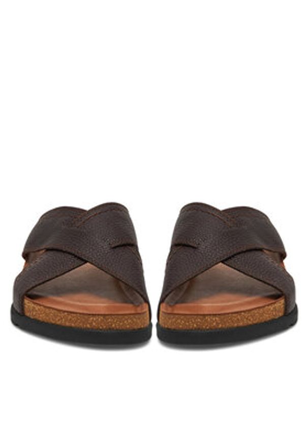 Rieker Klapki 21192-25 Brązowy. Kolor: brązowy. Materiał: skóra