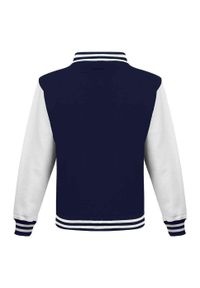 AWDIS - Kurtka Unisex Varsity Dla Dorosłych Z Polibawełny. Kolor: biały, wielokolorowy, niebieski