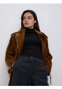 Reserved - Spodnie z szeroką nogawką - czarny. Kolor: czarny. Materiał: wiskoza, tkanina #1