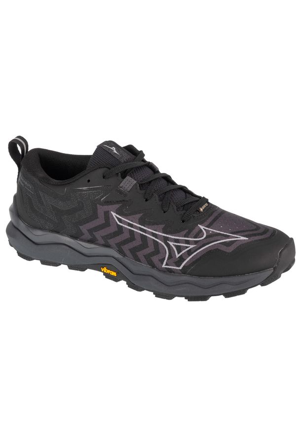 Buty do biegania męskie Mizuno Wave Daichi 8 Gtx. Zapięcie: sznurówki. Kolor: czarny. Materiał: guma, materiał, tkanina, syntetyk. Szerokość cholewki: normalna. Model: Mizuno Wave