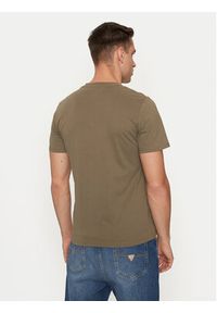 Schott NYC T-Shirt TSCLAWS1 Khaki Regular Fit. Kolor: brązowy. Materiał: bawełna