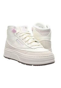 Buty do chodzenia damskie Reebok Club C Geo Mid. Zapięcie: sznurówki. Kolor: beżowy. Materiał: materiał, tkanina, syntetyk, skóra. Szerokość cholewki: normalna. Model: Reebok Club. Sport: turystyka piesza