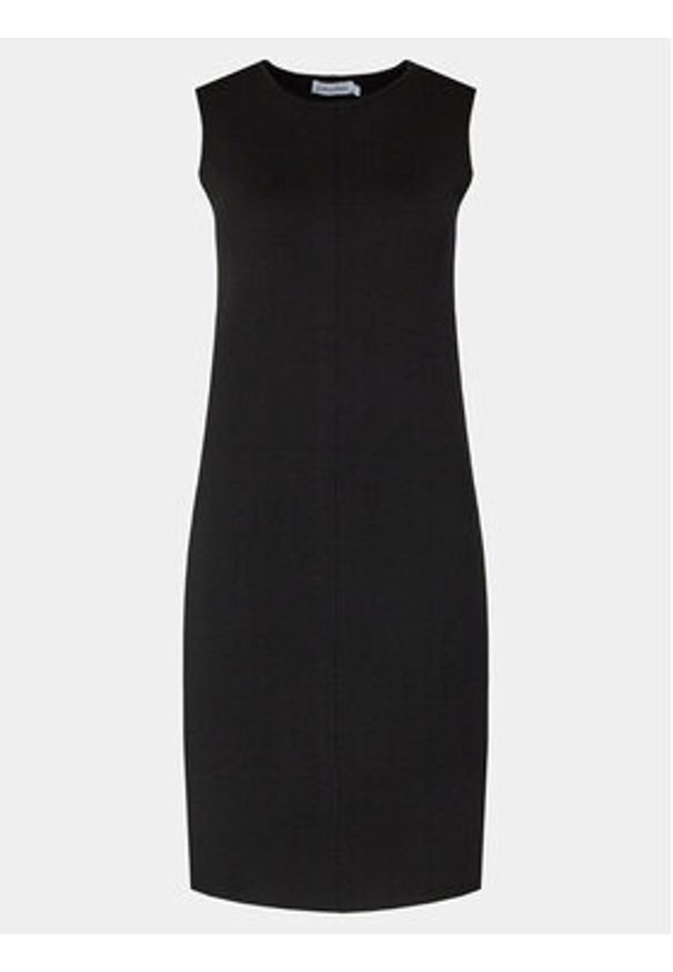 Calvin Klein Sukienka dzianinowa Extra Fine Wool Shift Dress K20K206899 Czarny Regular Fit. Kolor: czarny. Materiał: bawełna