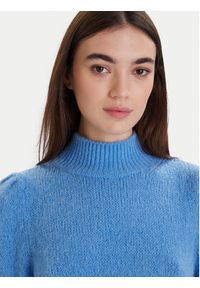 Morgan Golf 242-MLEONAR Niebieski Regular Fit. Typ kołnierza: golf. Kolor: niebieski. Materiał: syntetyk #3