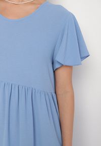 Born2be - Jasnoniebieska Sukienka o Rozkloszowanym Kroju z Wiskozą Filastia. Okazja: na co dzień. Typ kołnierza: dekolt w kształcie V. Kolor: niebieski. Materiał: wiskoza. Długość rękawa: krótki rękaw. Typ sukienki: rozkloszowane. Styl: klasyczny, casual, elegancki #7