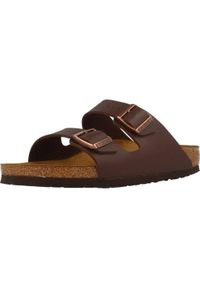 Klapki damskie Birkenstock Arizona BF. Kolor: brązowy. Materiał: syntetyk, materiał #1