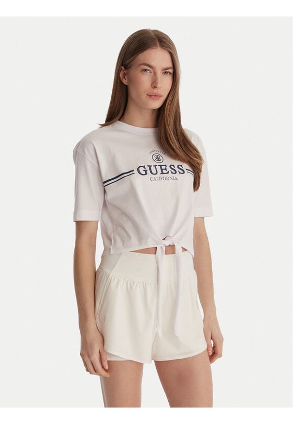 Guess T-Shirt V6GI20 K3509 Biały Regular Fit. Kolor: biały. Materiał: bawełna
