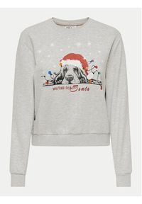 only - ONLY Bluza Yda Xmas 15270956 Szary Regular Fit. Kolor: szary. Materiał: bawełna #5