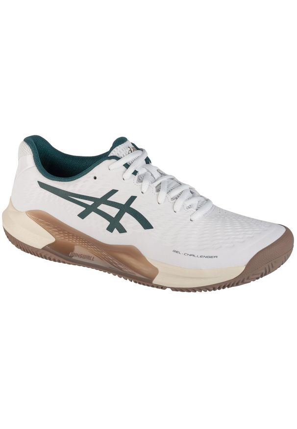 Buty do tenisa męskie Asics Gel Challenger 14. Kolor: biały, wielokolorowy, zielony. Materiał: materiał, syntetyk. Szerokość cholewki: normalna. Sport: tenis