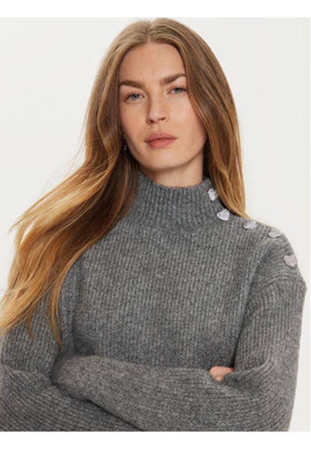 Morgan Sukienka dzianinowa 242-RMSTORI Szary Loose Fit. Kolor: szary. Materiał: syntetyk