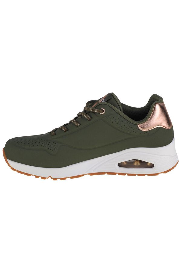 skechers - Buty sportowe Sneakersy damskie, Uno-Shimmer Away. Kolor: zielony. Sport: turystyka piesza