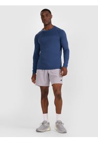 4f - 4F Longsleeve treningowy bezszwowy męski - granatowy L/XL. Kolor: niebieski. Materiał: skóra, materiał, włókno, syntetyk. Długość rękawa: długi rękaw. Długość: długie. Wzór: ze splotem, gładki. Sport: fitness