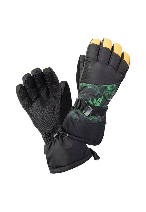 Rękawice narciarskie męskie Elbrus Maiko - żółto-zielone, Rozmiar S/M. Kolor: żółty, zielony, wielokolorowy. Materiał: poliester, polar, syntetyk, materiał. Wzór: kropki. Sport: narciarstwo