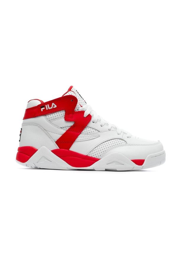 Fila buty do koszykówki męskie M-Squad Mid. Kolor: biały, czerwony, wielokolorowy. Materiał: tkanina, materiał, skóra, syntetyk. Sport: koszykówka