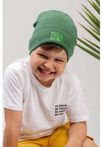Jamiks czapka dziecięca Jeronimo kolor zielony z cienkiej dzianiny. Kolor: zielony. Materiał: dzianina #2