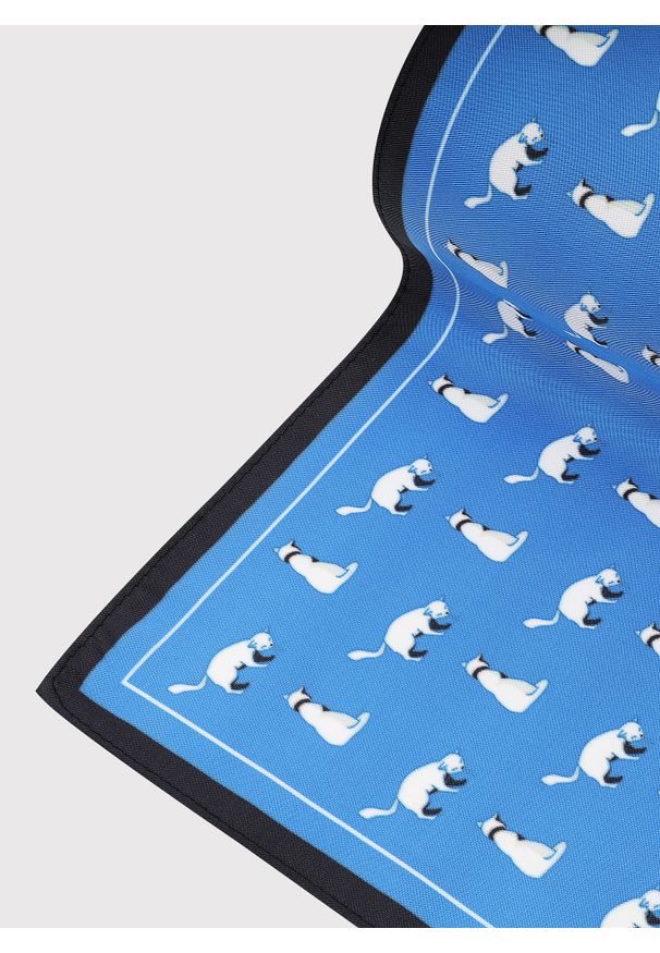 Pako Lorente - PAKO LORENTE – Niebieska poszetka w kotki. Kolor: niebieski. Materiał: poliester