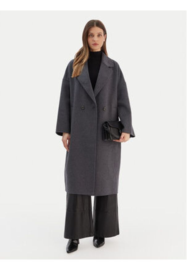 ViCOLO Płaszcz wełniany TF0003 Szary Regular Fit. Kolor: szary. Materiał: syntetyk