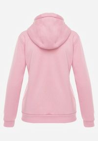 Renee - Różowa Bluza z Kapturem Zapinana na Suwak Edan. Okazja: na co dzień. Typ kołnierza: kaptur. Kolor: różowy. Materiał: polar, jeans. Styl: casual, klasyczny, sportowy #4