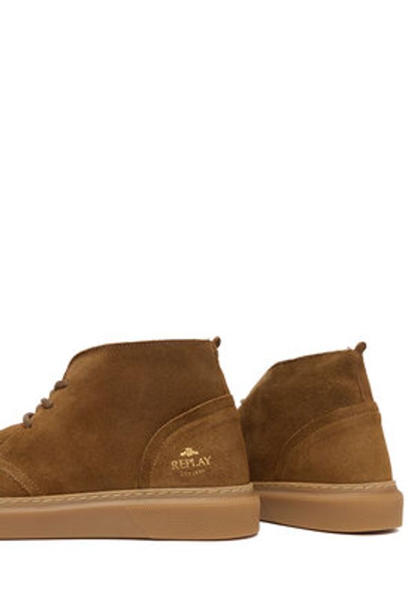 Replay - REPLAY Sneakersy GMZ7N .000.C0004L Beżowy. Kolor: beżowy. Materiał: zamsz, skóra