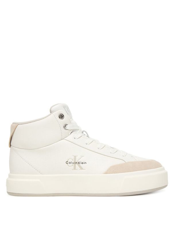 Calvin Klein Sneakersy Basket Cups High Laceup Lth Mix YW0YW02024 Biały. Kolor: biały. Materiał: skóra