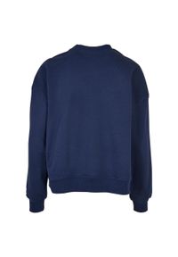 BUILD YOUR BRAND - Bluza Damska Dekolt W Szpic Oversized. Kolor: niebieski