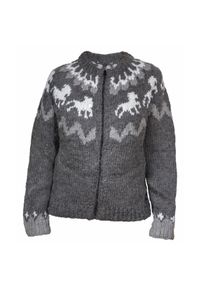 KARLSLUND - Damski sweter z wełny Karlslund Tölta. Kolor: szary. Materiał: wełna. Sezon: zima #1