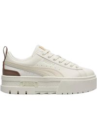 Buty sportowe damskie Puma Mayze. Kolor: beżowy. Materiał: skóra, materiał #1
