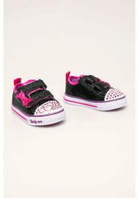 skechers - Skechers - Buty dziecięce Twinkle Toes. Nosek buta: okrągły. Zapięcie: rzepy. Kolor: czarny. Materiał: syntetyk, materiał, guma. Szerokość cholewki: normalna #3