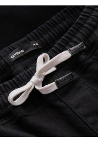 Ombre Clothing - Jeansowe joggery męskie z lampasami – czarne V2 - Rozmiar: XXL. Okazja: na co dzień. Kolor: czarny. Materiał: jeans. Styl: retro, sportowy, casual #5